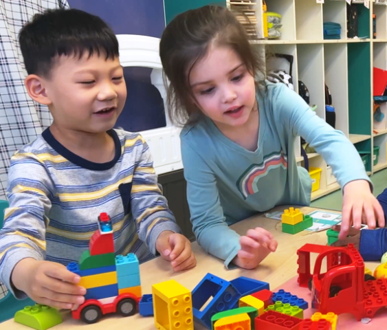 Children play together at the Preschool Mixer