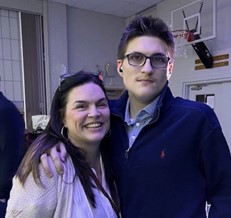 A BCCS teacher and student at the Valentine's Day Dance