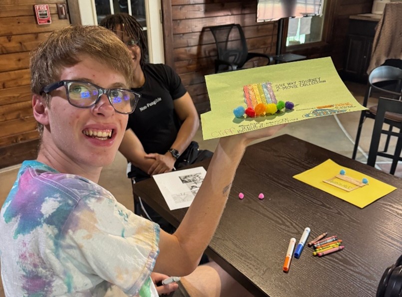 A Children's Education Center student does arts and crafts at the Saturday Respite Program.
