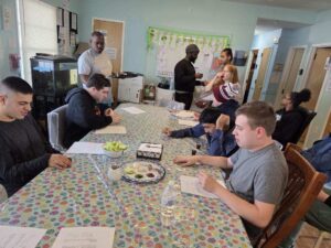 Residents of the Children's Residential Program celebrating Passover.