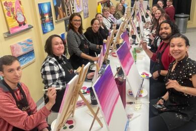 The Marcus Avenue Parent Association attended a Paint Night fundraiser