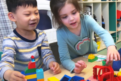 Children play together at the Preschool Mixer