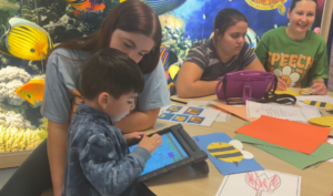 Students do activities for Better Hearing and Speech Month