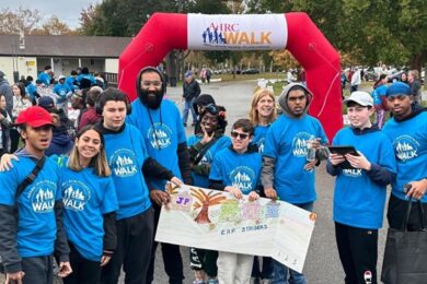 One of the BCCS teams poses for a photo at the AHRC Foundation Walk