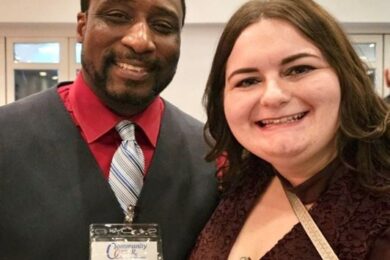 DSP Kathleen Dengler (right) poses for a photo with Sean Stallings, CRP Residential Director
