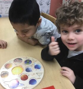 Two BCCS students learn about planets