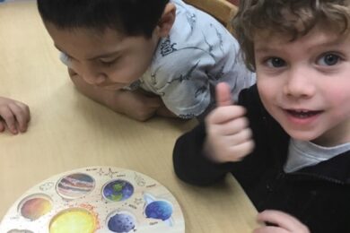Two BCCS students learn about planets