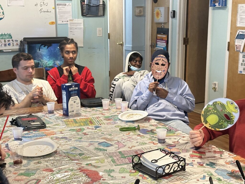 Residents of the Children's Residential Program wear masks