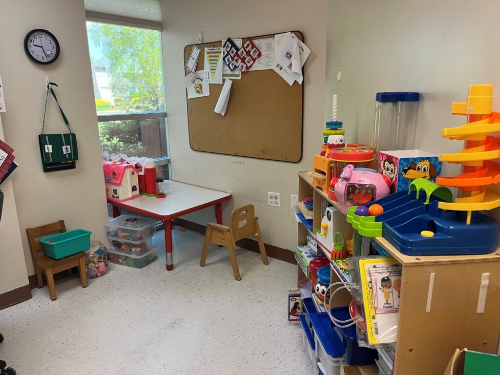 A speech therapy room.